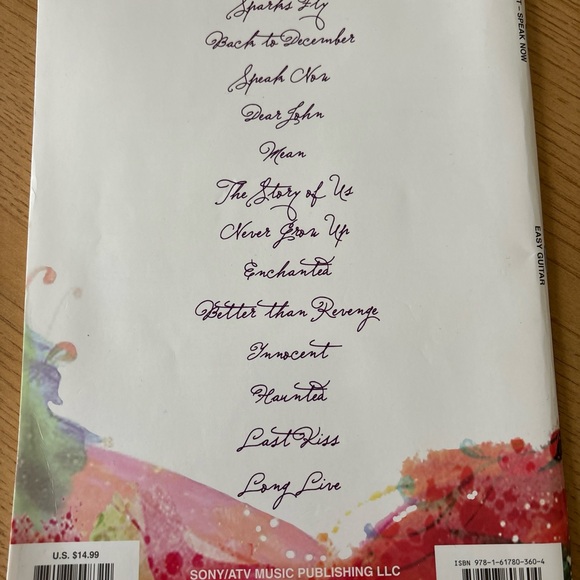 Taylor Swift Speak Now Guitar Book - Picture 2 of 2